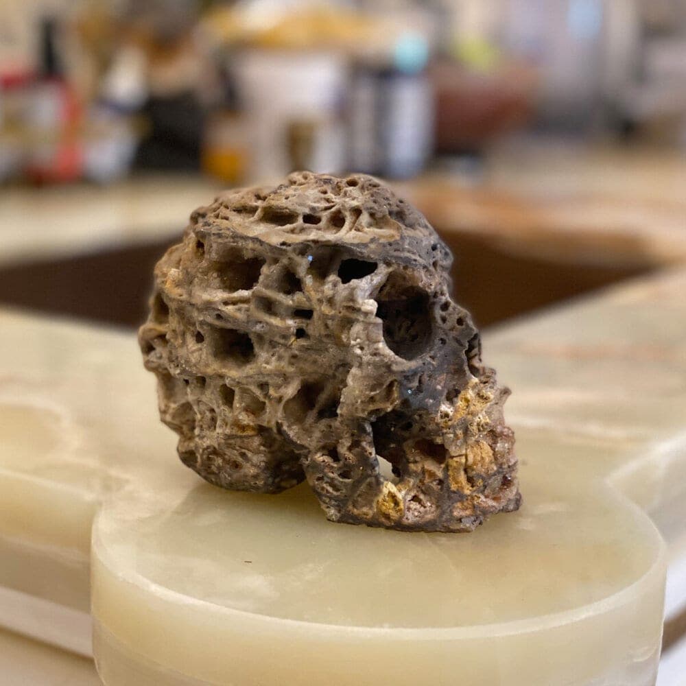 Fluorite geode Skull